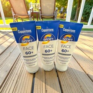 Coppertone Sport Face Sunscreen SPF 60+ - 3 pack new